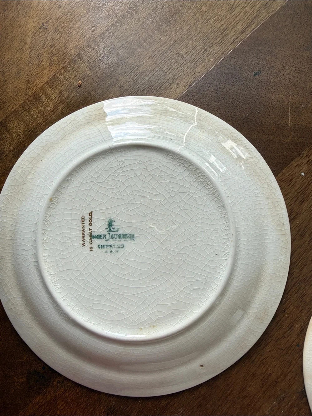 Homer Laughlin Empress Vintage 18k Gold Rim Set of Three Plates!